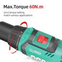 DCA 20V 13mm Cordless Brushless Hammer Drill 60nm Kit With 4.0Ah*2 & Charger