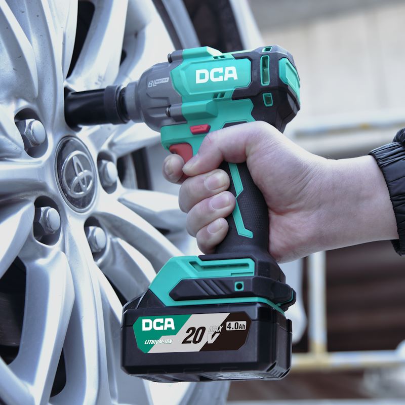 DCA 20V Brushless Impact Wrench 488nm Kit With 4.0Ah*2 & Charger