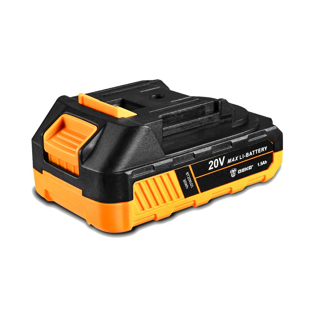 DEKO TOOLS 20V CORDLESS IMPACT DRILL, Max. Torque: 40N.m Torque Settings: 18+3 No-load Speed: 0-350/0-1350rpm Chuck Size: 3/8" (0.8-10mm).