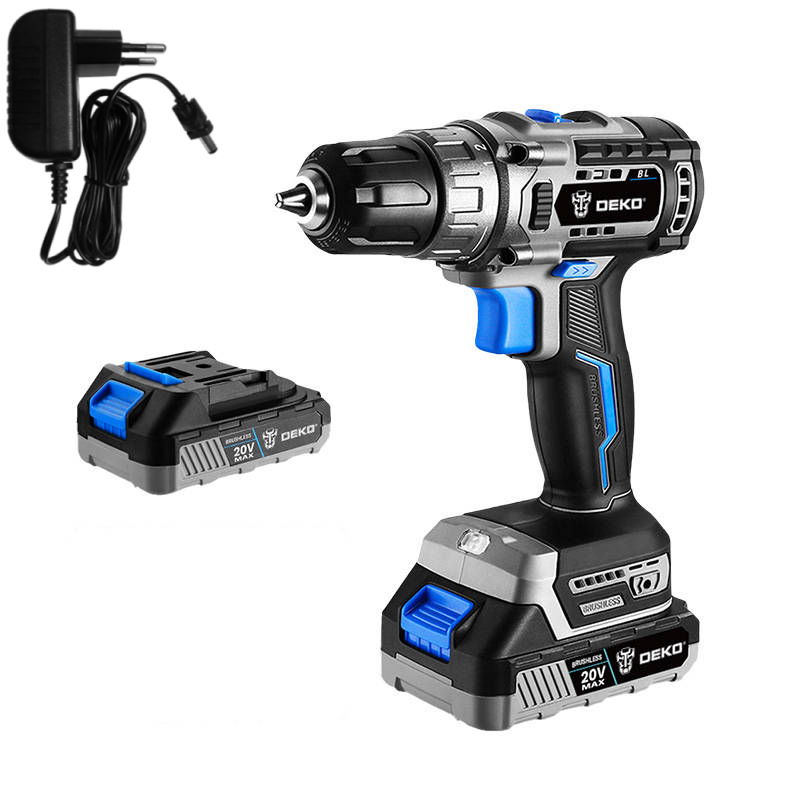 20V Cordless Brushless Drill With 2pc 2.0Ah Battery & 1pc Charger - Box DEKOPRO Tools