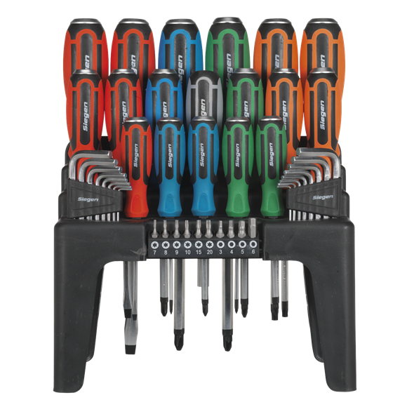 Hammer-Thru Screwdriver, Hex Key & Bit Set 44pc