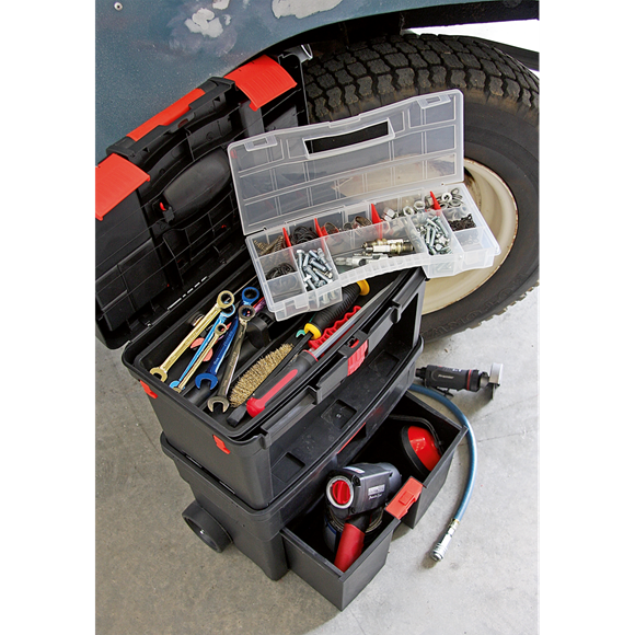 Mobile Tool Chest with Tote Tray & Removable Assortment Box