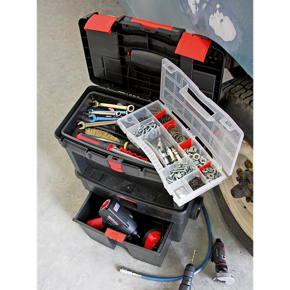 Mobile Tool Chest with Tote Tray & Removable Assortment Box