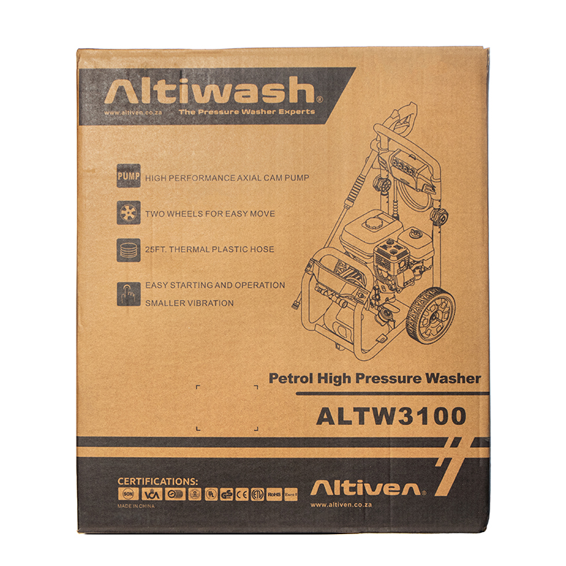 ALTIWASH® 4 Stroke Petrol Pressure Washer - Black Edition (3100PSI)