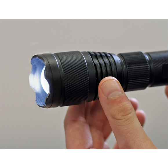 Aluminium Torch 10W CREE XPL LED Adj Focus R/Charge USB Port