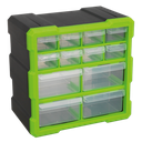 Cabinet Box 12 Drawer - Hi-Vis Green/Black