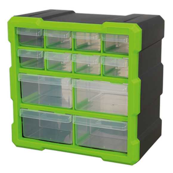 Cabinet Box 12 Drawer - Hi-Vis Green/Black