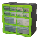 Cabinet Box 12 Drawer - Hi-Vis Green/Black