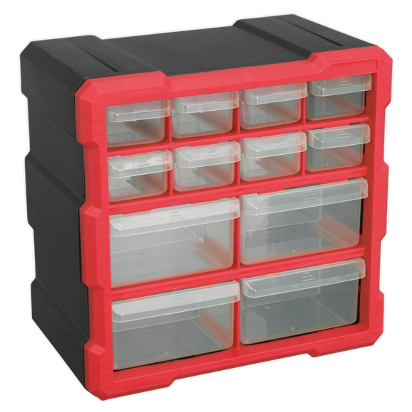 Cabinet Box 12 Drawer - Red/Black