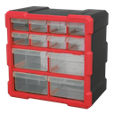 Cabinet Box 12 Drawer - Red/Black