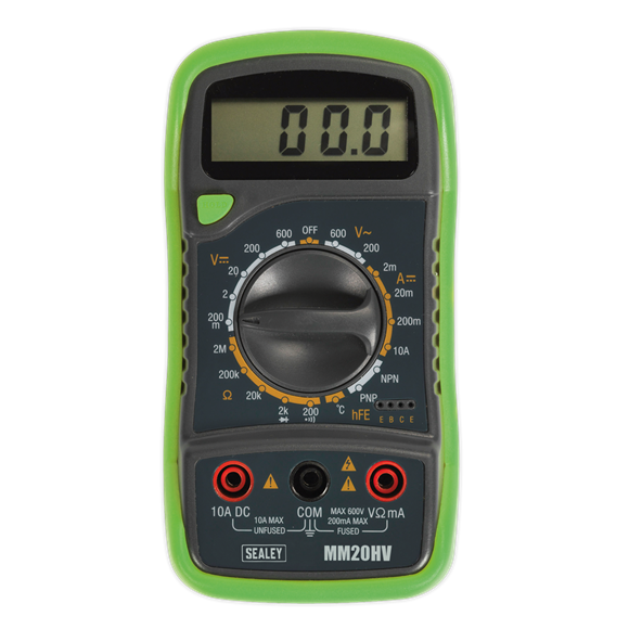 Digital Multimeter 8-Function with Thermocouple Hi-Vis, SEALEY UK