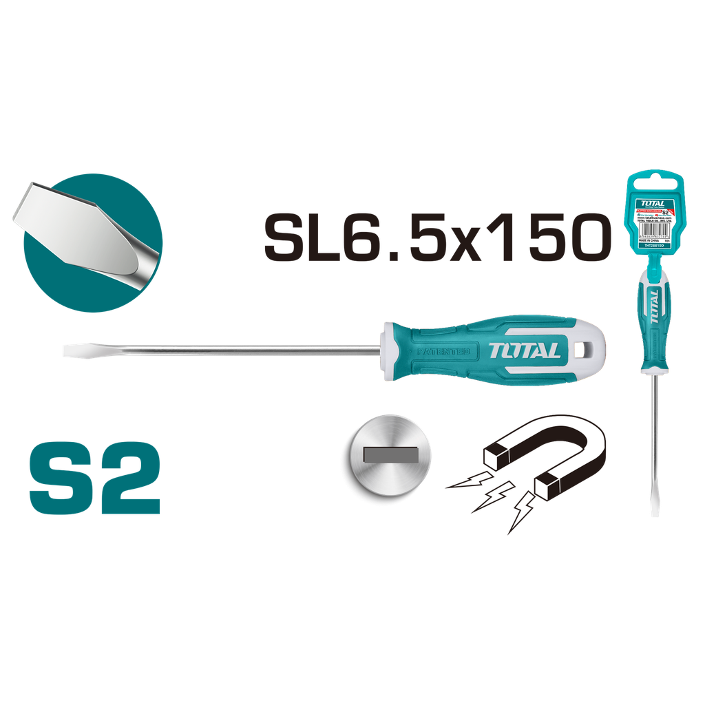 Screwdriver 150mm Slotted S2, TOTAL TOOLS