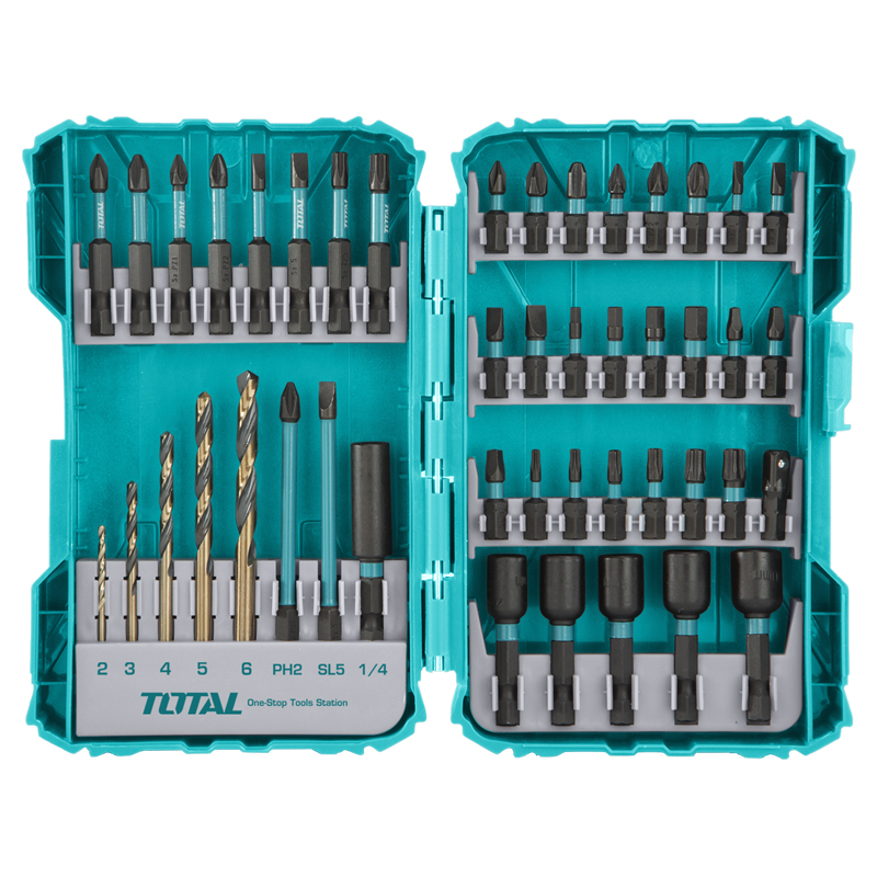 Screwdriver Bit Set 45Pcs Impact, TOTAL TOOLS