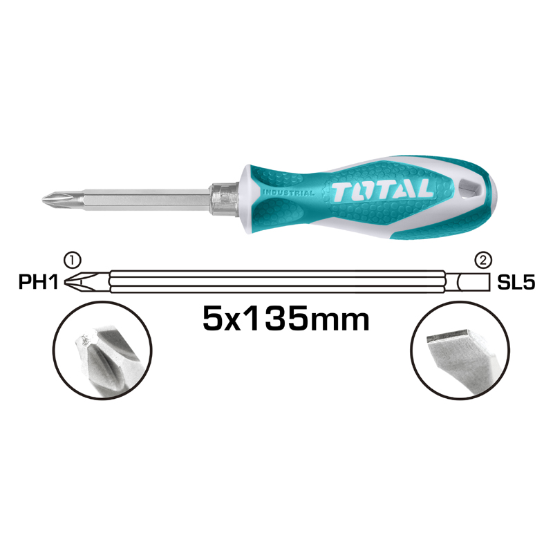 Screwdriver Set 2 In 1 "Long", TOTAL TOOLS