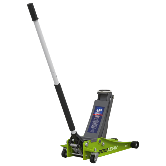 Trolley Jack 2.25tonne Low Entry Rocket Lift Hi-Vis Green, SEALEY UK