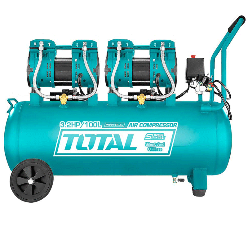 100L Air Compressor 2×1200W (3.2HP), TOTAL TOOLS