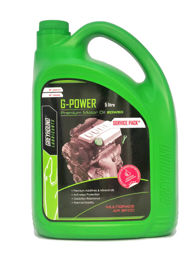 5L Greyhound Lubricant Mineral G-Power 20w50 SF/CD Engine Oil For Petrol & Diesel engines