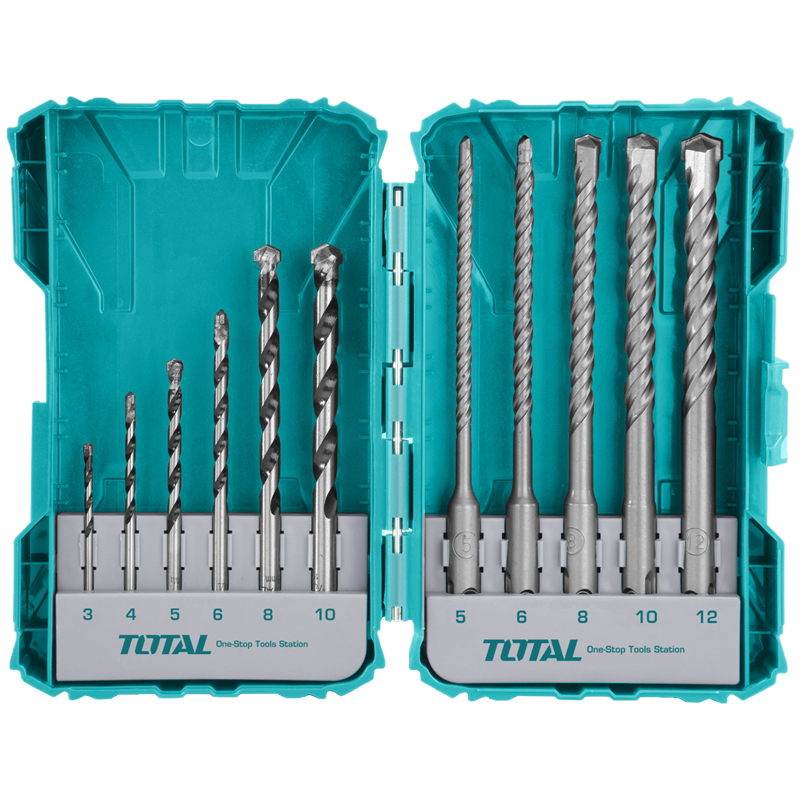 Concrete And Hammer Drill Bits Set 11Pcs, TOTAL TOOLS