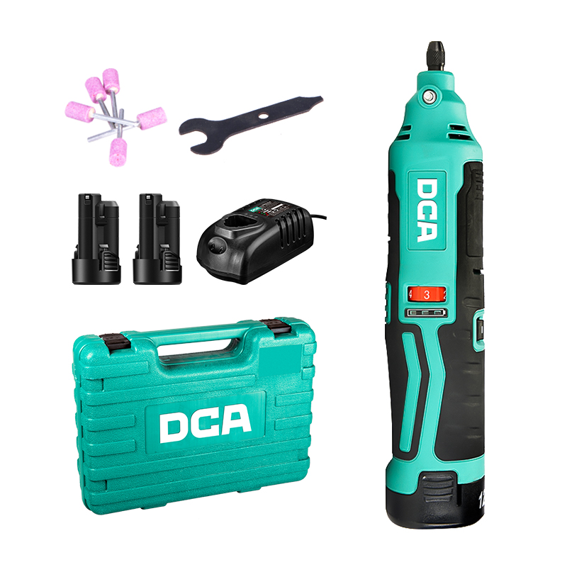 DCA 12V Cordless Brushless Die Grinder Kit With 2.0Ah*2 & Charger