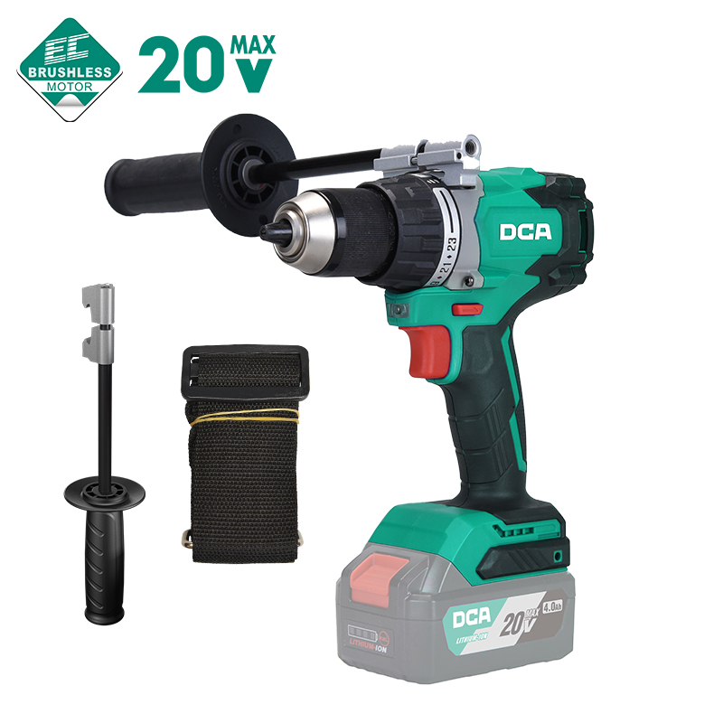 DCA 20V 13mm Cordless Brushless Driver Drill 120nm With Handle (Tool Only)