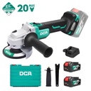 DCA 20V Cordless Brushless Angle Grinder Kit With 4.0Ah*2 & Charger