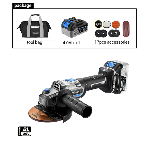 [DKAG20BL01-S5] 20V 125mm  Brushless, Cordless Angle Grinder