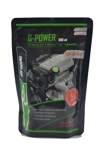 [F-GHPOW520-CCA] 0.5L Greyhound Lubricant Mineral G-Power 15w40 CI-4/SL Engine Oil For Petrol & Diesel engines