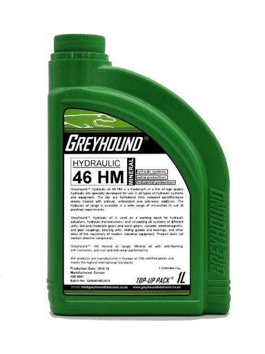 [F-GHINH040-CBA] 1L Greyhound Lubricant 46 Hydraulic Oil HM-46               