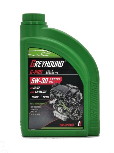 [F-GHPRO480-CBA] 1L Greyhound Lubricant Full Synthetic G-Pro 5w30 SL/CF Full Synthetic Engine Oil For Petrol & Diesel engines