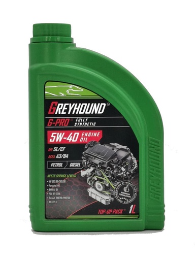 [F-GHPRO490-CBA] 1L Greyhound Lubricant Full Synthetic G-Pro 5w40 SL/CF Full Synthetic Engine Oil For Petrol & Diesel engines