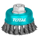 Cup Brush 100mm Twist Wire With Nut, TOTAL TOOLS