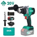DCA 20V 13mm Cordless Brushless Driver Drill 120nm Kit With 4.0Ah*1 & Charger & Handle